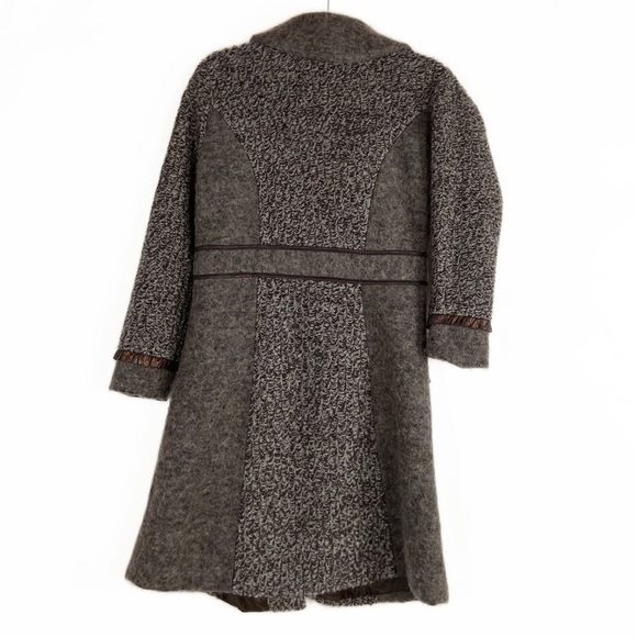 Christopher Banks copper brown wool blend snap closure pea coat trench coat - Picture 2 of 16